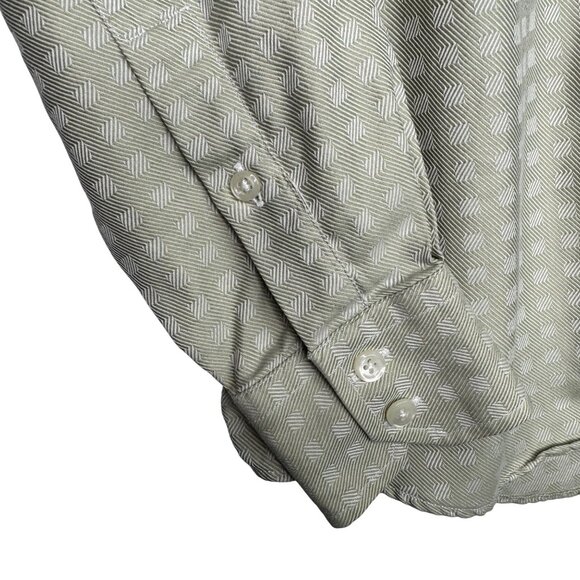 VTG Versace Jeans Couture Beige Geometric Grid Check Pattern Long Sleeve - Picture 5 of 6